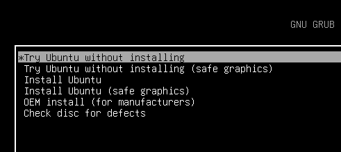 Linux Ubuntu - Boot Options (GRUB)