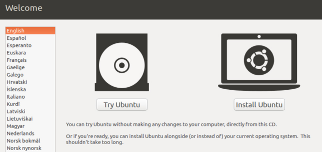 Linux Ubuntu - Tela de Welcome