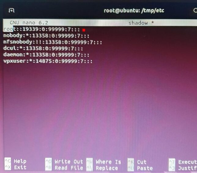 Linux Ubuntu - Arquivo shadow sem a hash do user root
