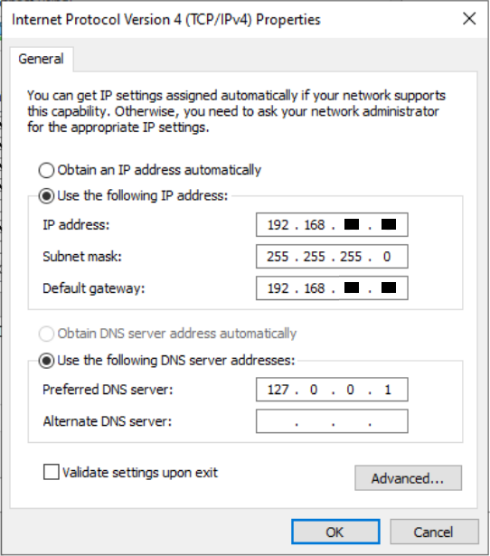 Windows Server - Install AD DS - IPv4 Properties - Primary DNS
