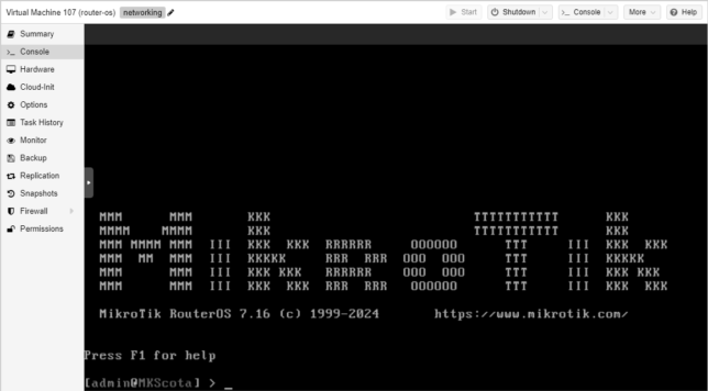 Mikrotik Router OS CHR on Proxmox