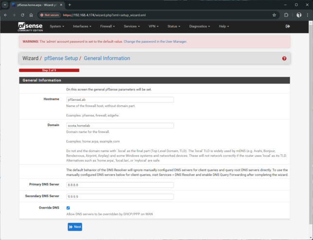 pfSense 2.7.2 - Wizard 3